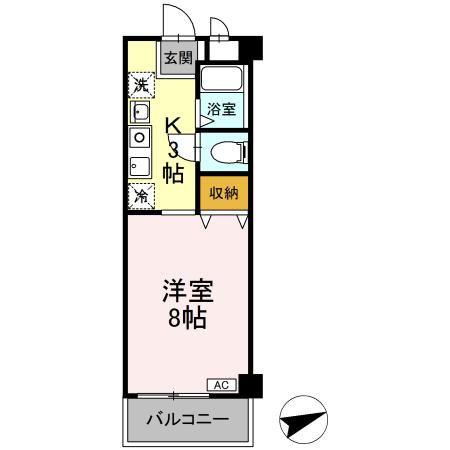 エスポワール生和(1K/3階)の間取り写真