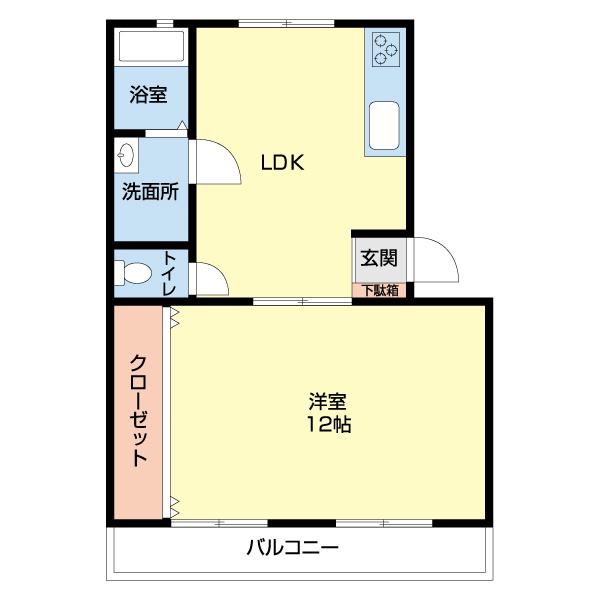 イーストパレス住吉 B(1LDK/1階)の間取り写真