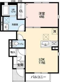 FORTUNATO香里園(1LDK/1階)の間取り写真