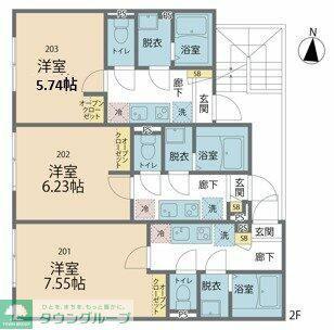 カインドネス篠崎(1K/3階)の間取り写真