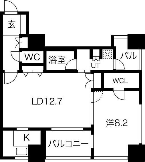 アルグラッドザ・タワー心斎橋(1LDK/9階)の間取り写真