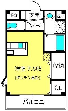 ピュア21(ワンルーム/2階)の間取り写真