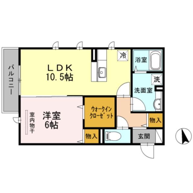 MAISON DU SOLEIL(1LDK/1階)の間取り写真