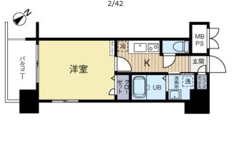 エンクレスト御供所(1K/7階)の間取り写真