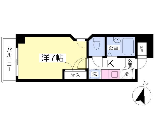 メゾン北仙台(1K/3階)の間取り写真