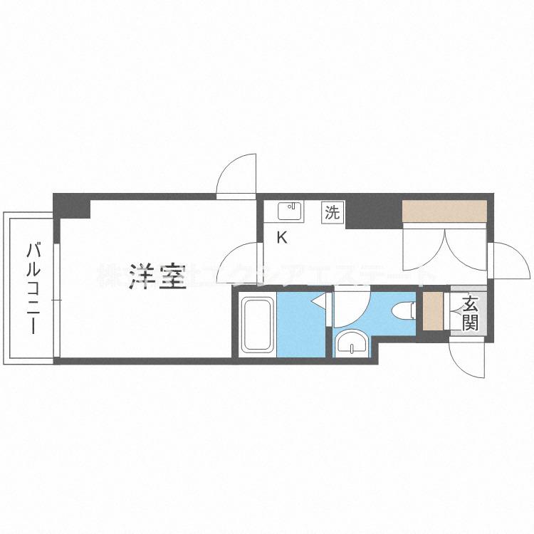 ウェルネス(1K/5階)の間取り写真