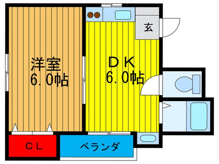 コーエーハイム(1DK/2階)の間取り写真
