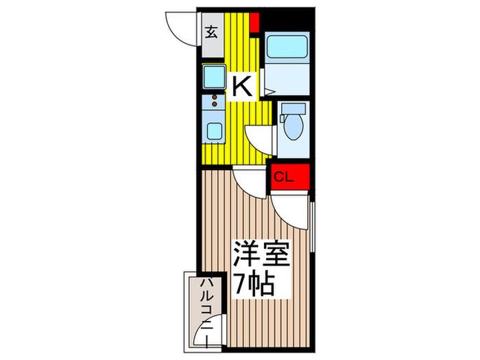アクアレーベル(1K/2階)の間取り写真