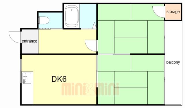 松本マンション(2DK/3階)の間取り写真