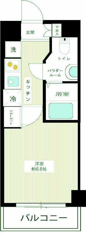 アルコバレーノ武蔵小山(1K/6階)の間取り写真