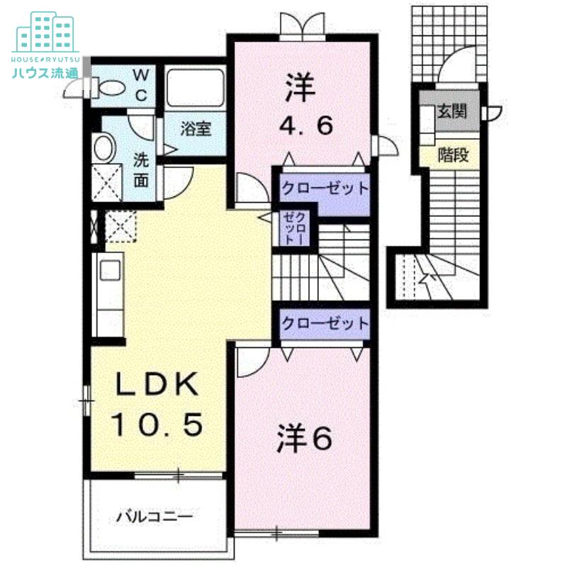 フリージアM(2LDK/2階)の間取り写真