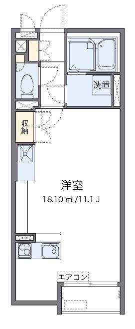 けやき台アパート(ワンルーム/2階)の間取り写真
