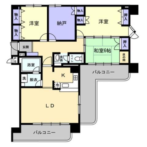 サンハイツ宇多津(4LDK/11階)の間取り写真