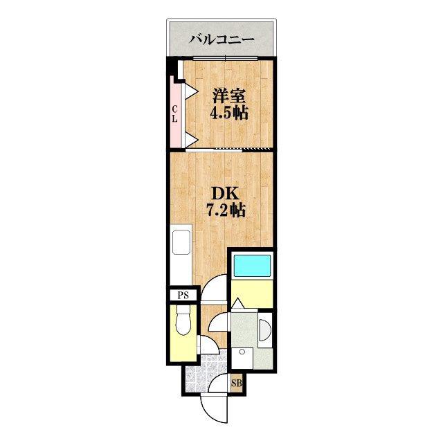 GIOIA NAMBA(1DK/6階)の間取り写真