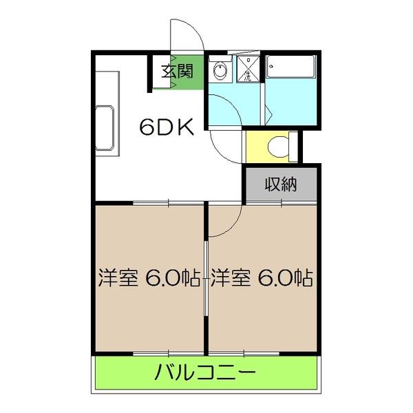 フィットハイム(2DK/3階)の間取り写真
