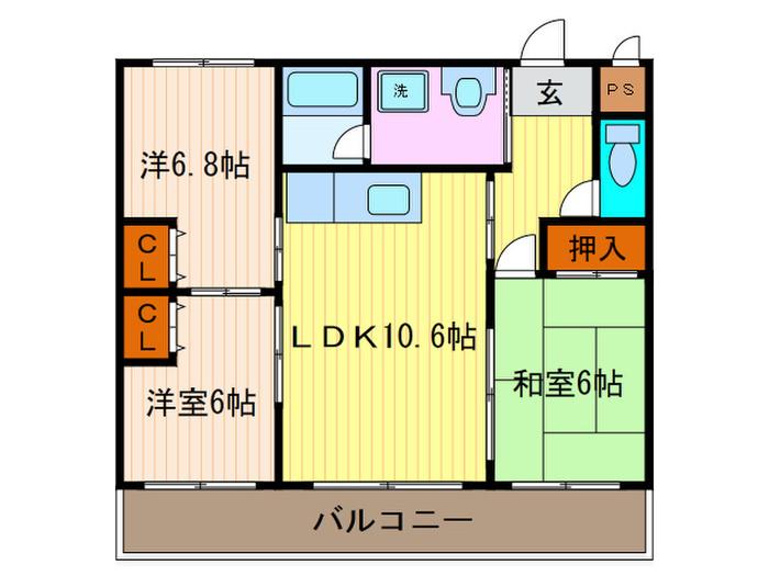 プレジール(3LDK/2階)の間取り写真