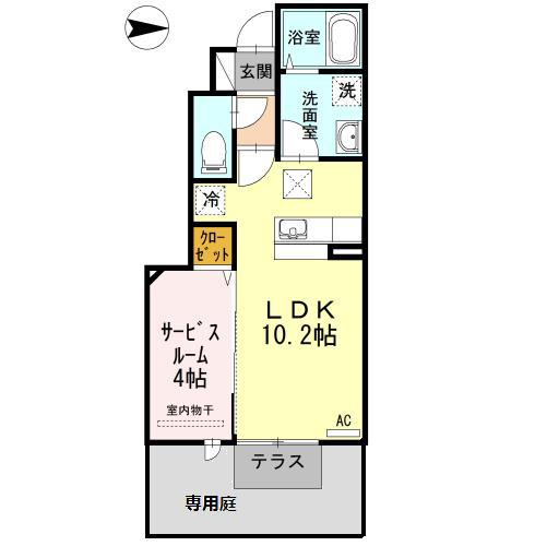 ウエストアージュ(1LDK/1階)の間取り写真