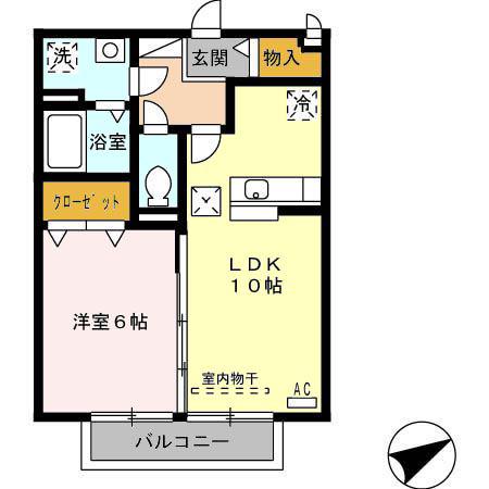 プリメーロ(1LDK/1階)の間取り写真