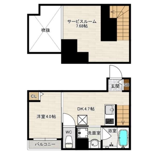 DREAMSTAGE博多南BONHEUR(1DK/1階)の間取り写真