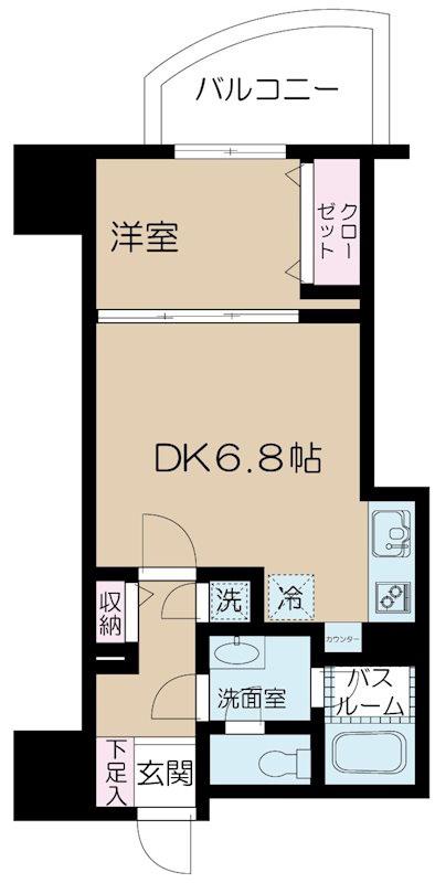 アクシア新宿御苑(1DK/7階)の間取り写真
