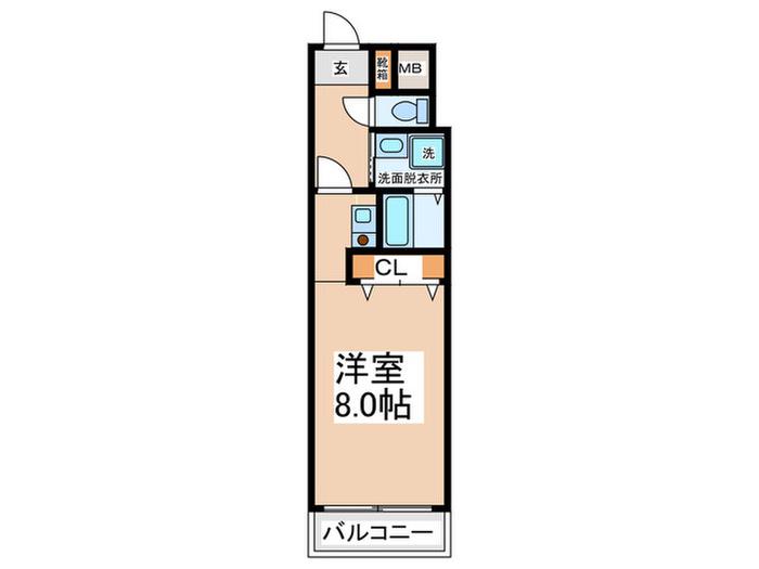 メロディハイツ恵美須II(ワンルーム/5階)の間取り写真