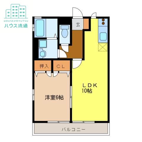 ウェルネスNR(1LDK/2階)の間取り写真