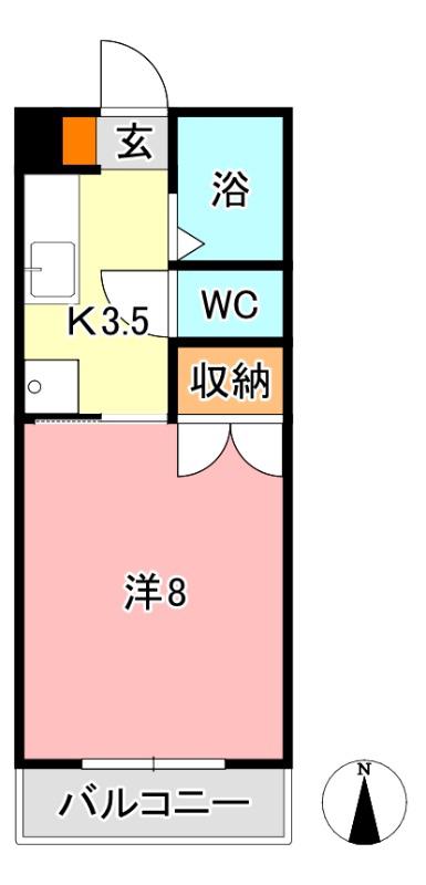 アークハイツ富田町(1K/5階)の間取り写真