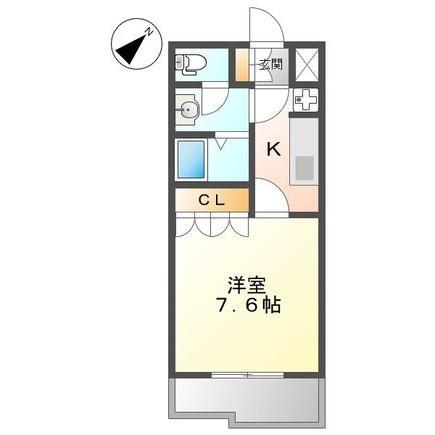 プランドール(1K/1階)の間取り写真