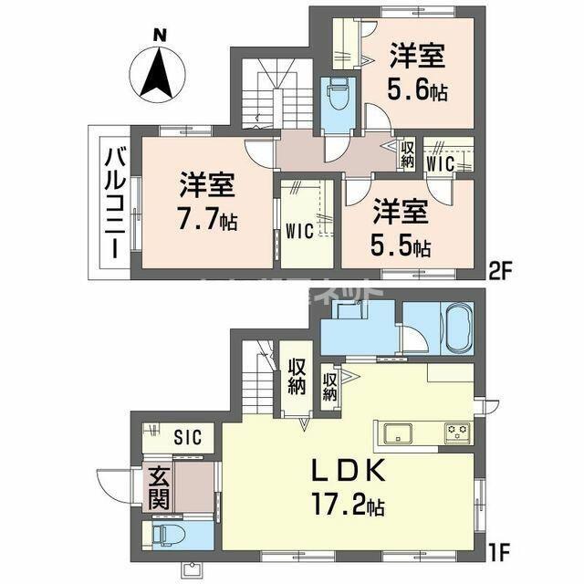 ヒルサイドコート(3LDK/1階)の間取り写真