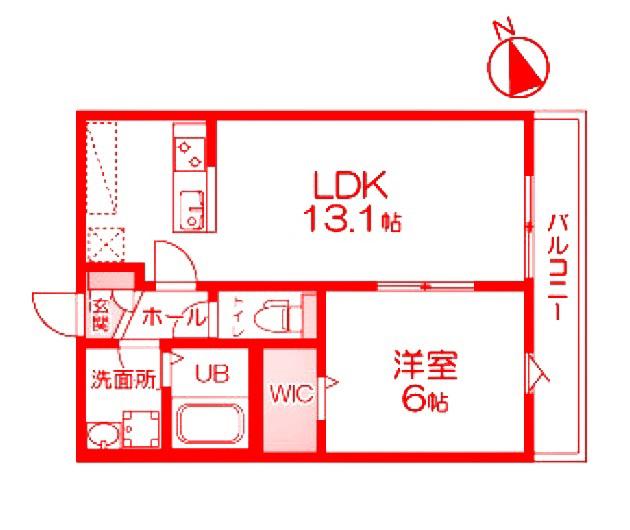 ルフレ本牧(1LDK/3階)の間取り写真
