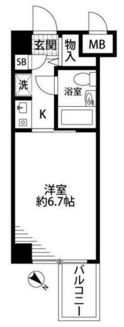 メゾンドール西荻窪(ワンルーム/2階)の間取り写真