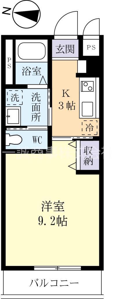 ハーベスト(1K/1階)の間取り写真