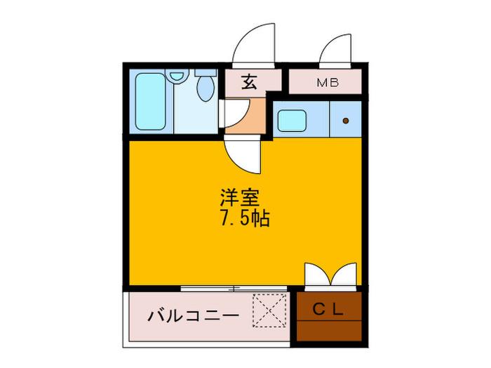 エリートハイツ(ワンルーム/3階)の間取り写真