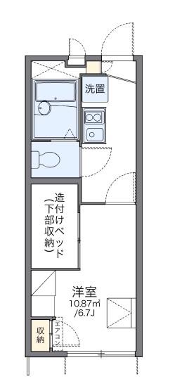 レオパレス野崎通C(1K/1階)の間取り写真
