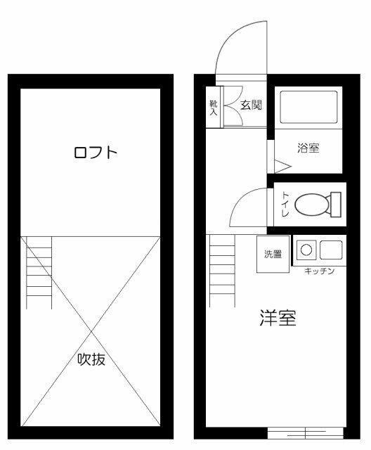 パークヒルズ白楽(ワンルーム/1階)の間取り写真
