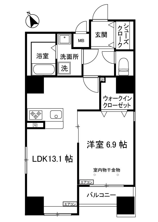 チェリオ ふれあいの丘(1LDK/2階)の間取り写真