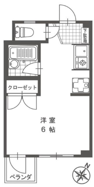 第二サニーコーポ(1K/2階)の間取り写真