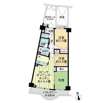 ライオンズマンション逗子披露山公園(3LDK/5階)の間取り写真
