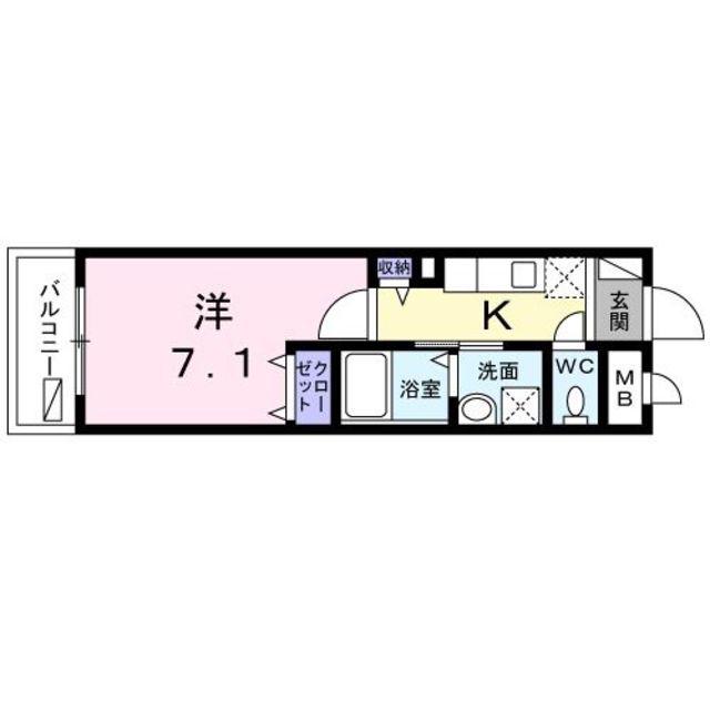 ブライトアイリス(1K/3階)の間取り写真