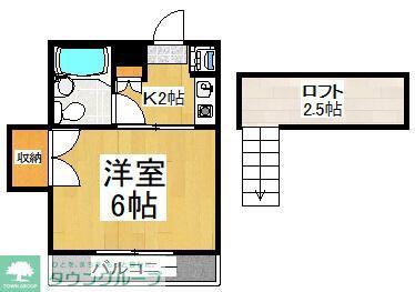 ファーストレジデンス(1K/2階)の間取り写真