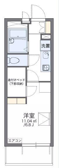 レオパレス駅前コート(1K/2階)の間取り写真