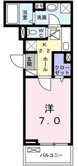 サザンクロス(1K/2階)の間取り写真
