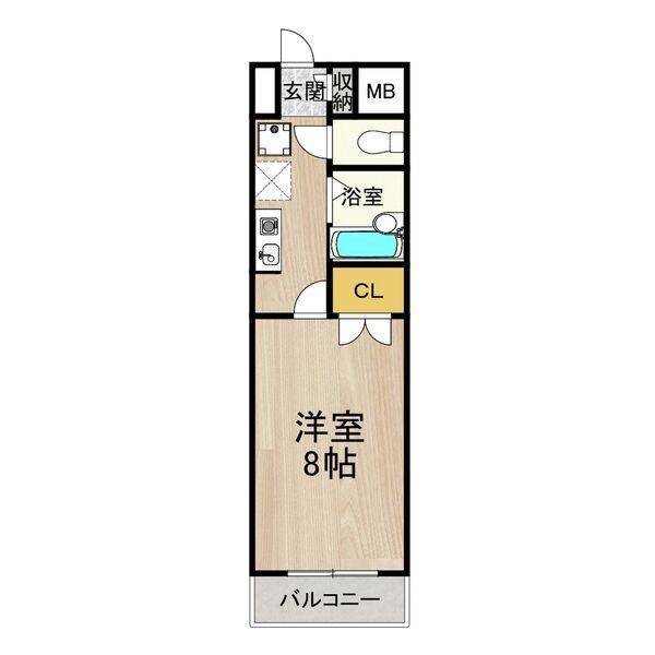 ヒストリカル堺(1K/6階)の間取り写真