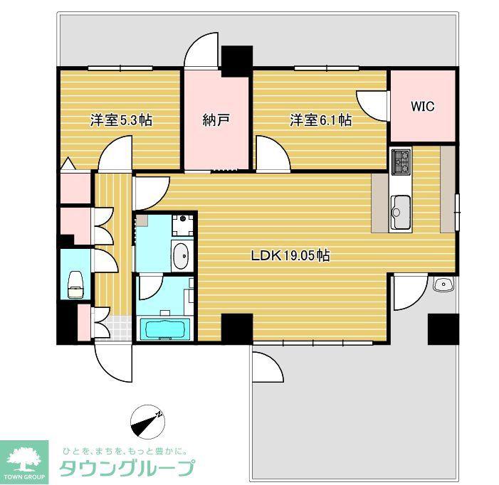 ラ・フルール博多駅南(2SLDK/12階)の間取り写真