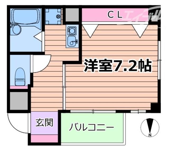 アトール西中島(1K/4階)の間取り写真