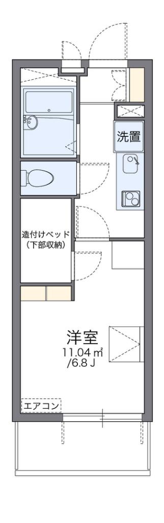 レオパレスレヴェルベールIII(1K/4階)の間取り写真