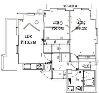 グランコールス東北沢(2LDK/2階)の間取り写真
