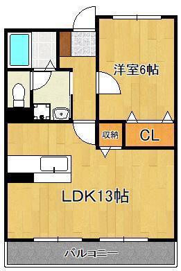 ウィステリア加藤(1LDK/1階)の間取り写真
