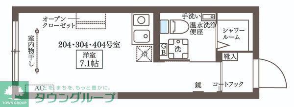 COCOCUBE大井町II(ワンルーム/3階)の間取り写真