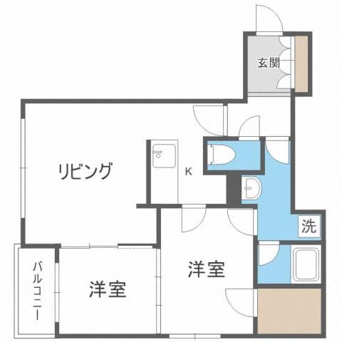 パークシティ新札幌(2LDK/1階)の間取り写真